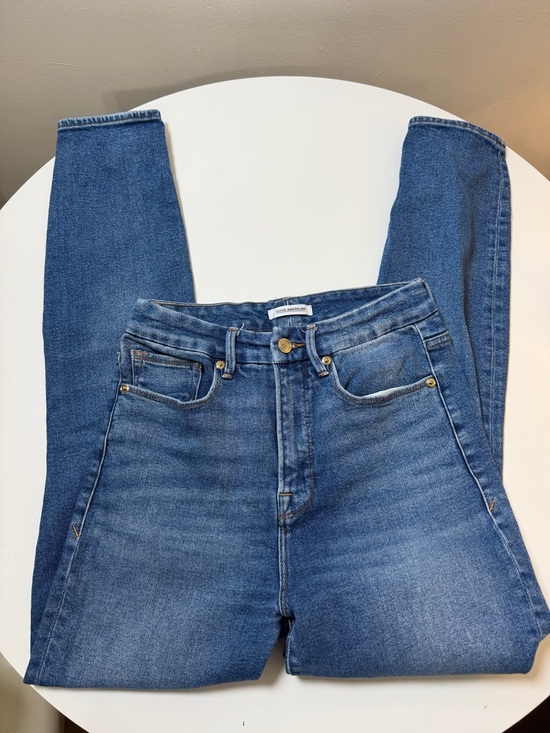 Good American Denim - Good‎ American Medium Blue High-Rise Slim Jeans